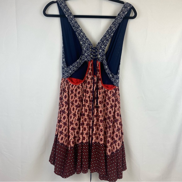 Lulus La Vie En Roses Navy Blue and Red Floral Print Dress - Picture 5 of 9